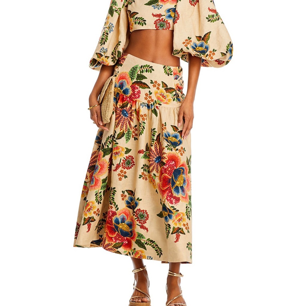 FARM Rio Delicate Garden Midi Skirt